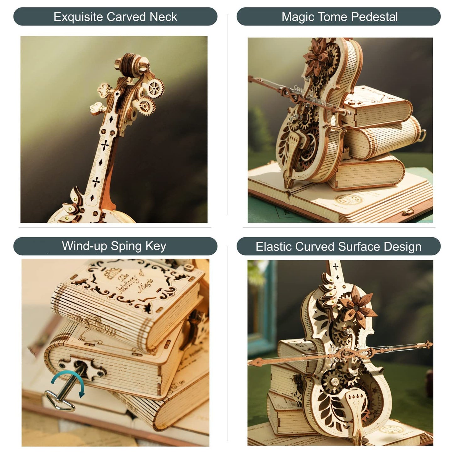ROKR 3D Holzpuzzle – Magisches Cello Spieluhr
