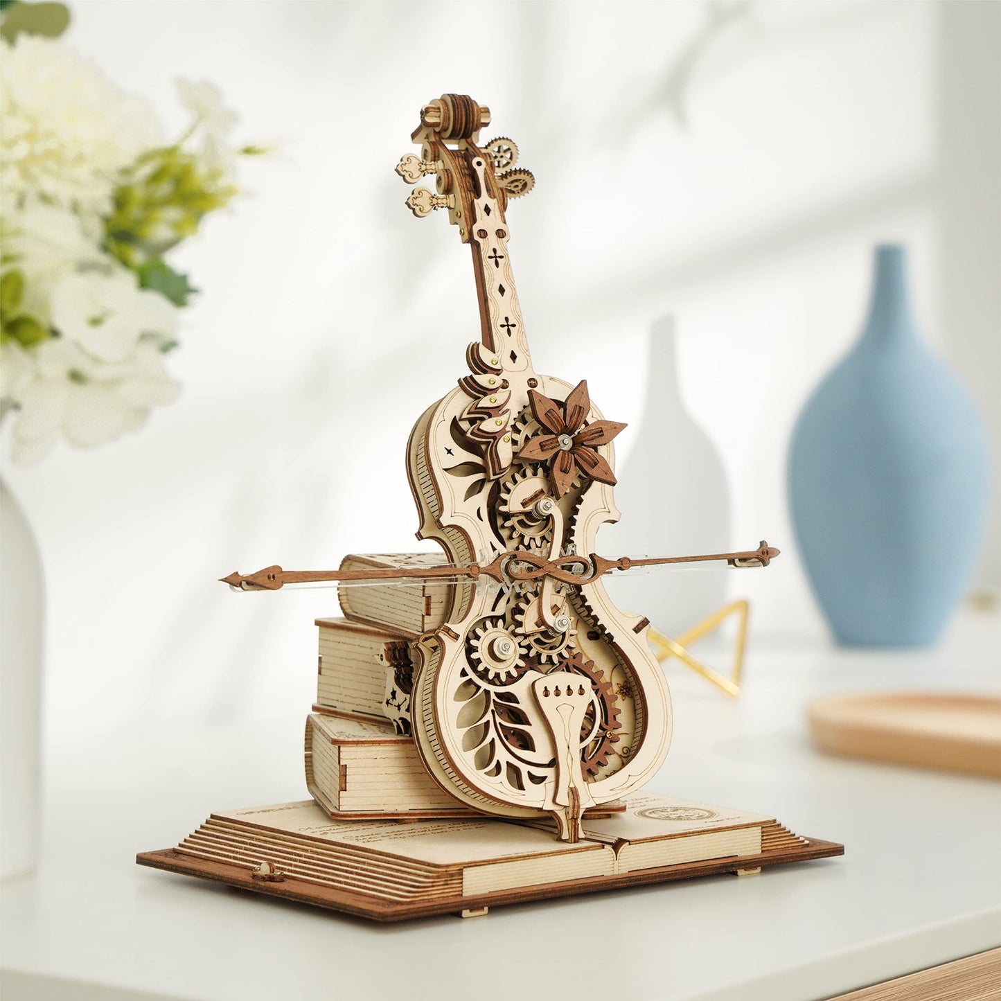 ROKR 3D Holzpuzzle – Magisches Cello Spieluhr