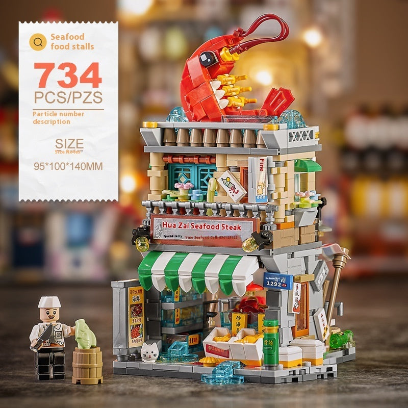 LOZ Mini Hong Kong Lebensmittelgeschäft Serie - Klemmbausteinset - 4 Varianten 1290-1293