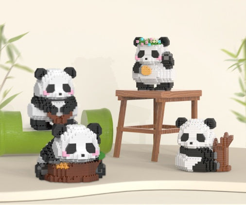 mini Klemmbaustein Panda Bauset - 12 Varianten