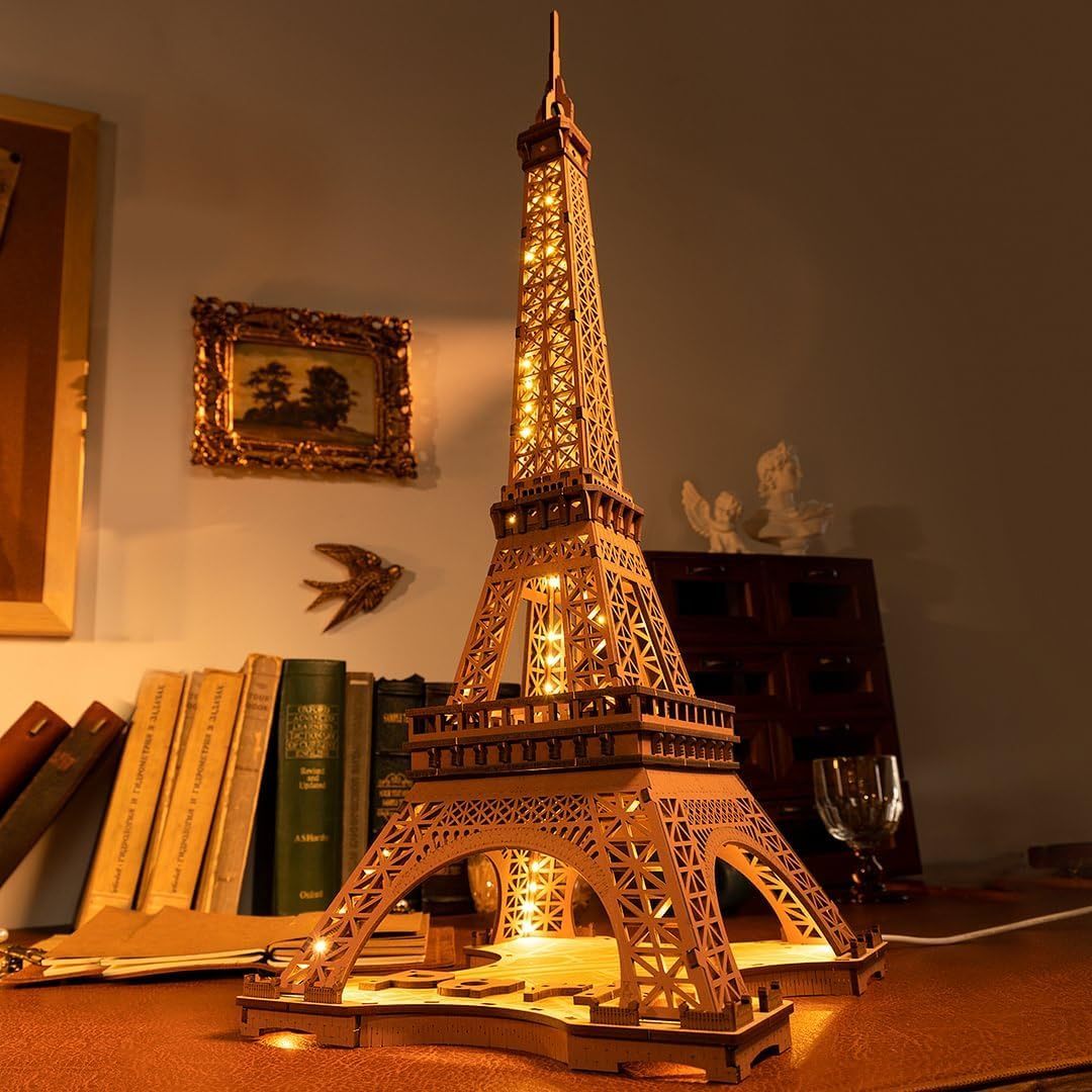ROBOTIME Rolife Eiffelturm 3D Holzpuzzle mit LED