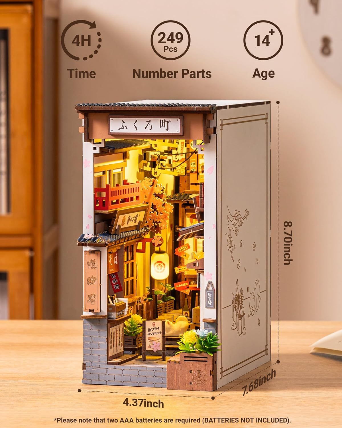 ROBOTIME 3D Book Nook: Sakura Wein-Allee mit LED