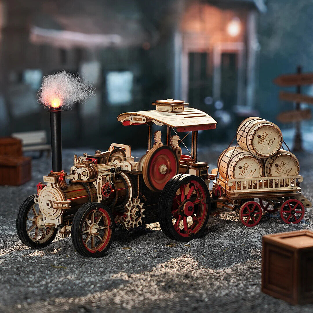 ROKR 3D Holzpuzzle Auto mit Dampfmaschinen-Mechanik